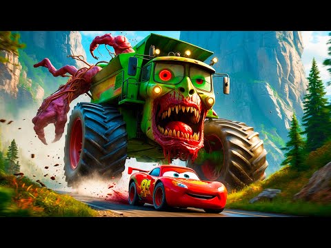 ⚠️Big & Small vs Epic Escape⚠️McQueen VS EVIL ZOMBIE DEVOURER MONSTER Truck Cars Eater BeamNG.Drive