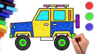 Easy Jeep Drawing For Kids 🚙 🖍| Jeep Kaise Banate Hain | Chiki Doodle