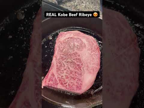 PERFECT STEAK! REAL Kobe Beef Ribeye Steak 😍😳🤤🔥 #steak #wagyu #kobebeef #meat