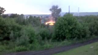 preview picture of video 'Пожар в Новокузнецке на улице Социалистической'