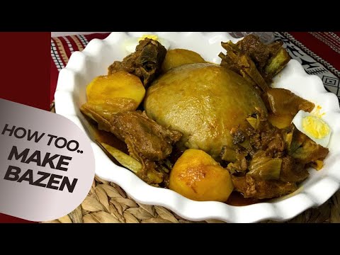 The recipe for stewing meat with barley flour bazen libya البازين الليبي