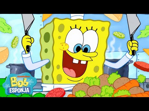 Bob Esponja | 1 HORA de Bob Esponja Cozinhando 🔥🔥🔥 | Bob Esponja em Português