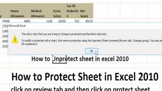 how to protect and unprotect cells in excel 2010 / How to Lock and Unlock cells in Excel 2010