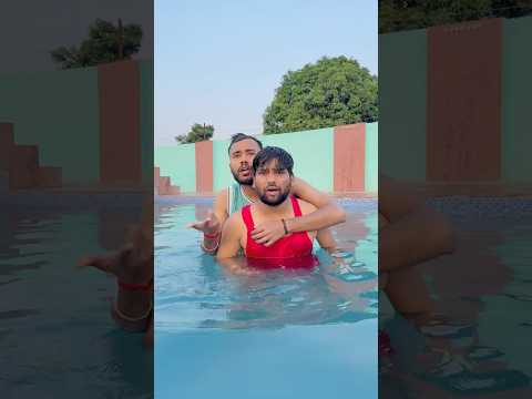 Swimming pool ke andar shark 🦈 aa gaye #comedy #funny #summerofgoals