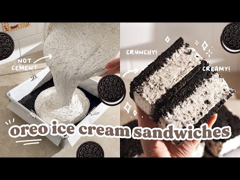 HOMEMADE oreo ice cream sandwiches! 5 ingredient recipe