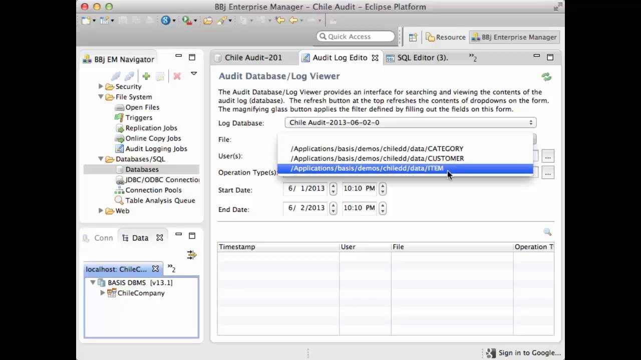 Change Audit Logging Demo