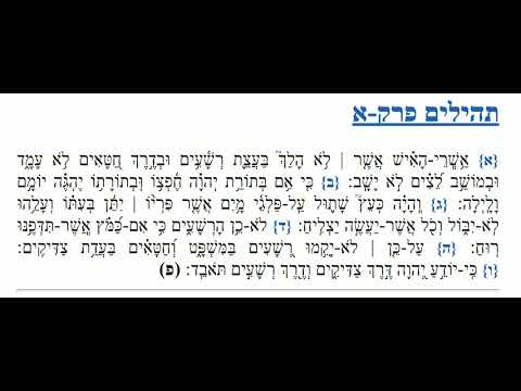 Tehilim Perek 1 - תהילים פרק א