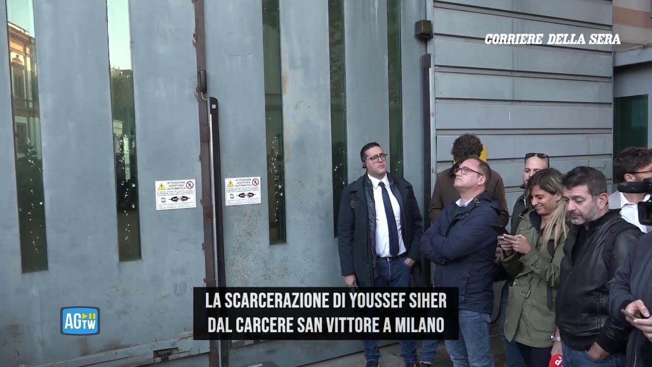La scarcerazione di Youssef Siher dal carcere San Vittore a Milano