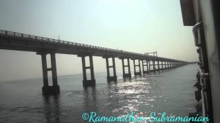preview picture of video 'Rameswaram Tirupati Exp  Entering & Leaving Pamban Sea Bridge'