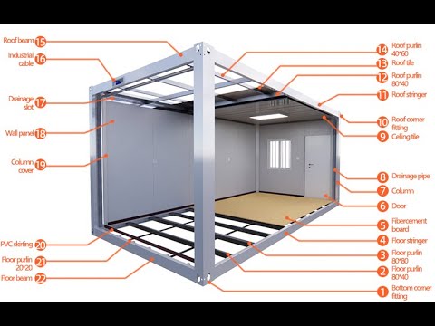 3mX6m detachable/flat pack container house's assemble video