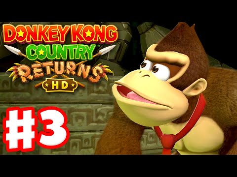 Donkey Kong Country Returns HD - Full Game Walkthrough Part 3 - Ruins!
