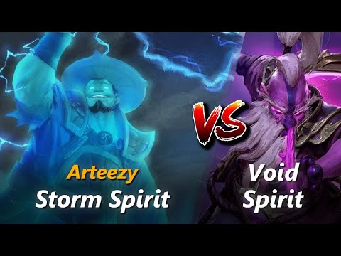 How to Storm Spirit mid vs Void Spirit (feat. Arteezy) | First 7 minutes