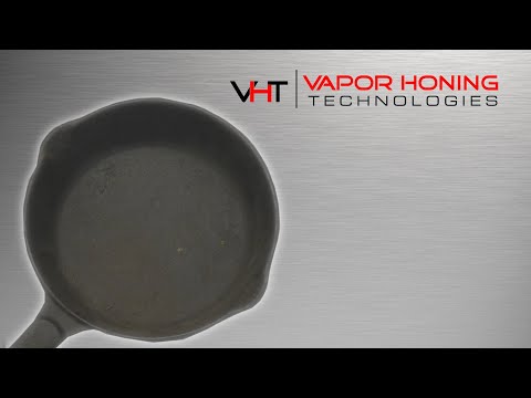 Vapor honing a vintage cast-iron pan - Vapor Honing Technologies