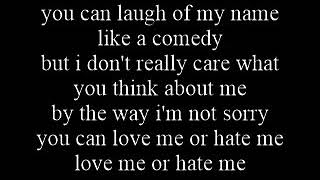 Cindy Bernadette (lyrics)- Love Me or Hate Me