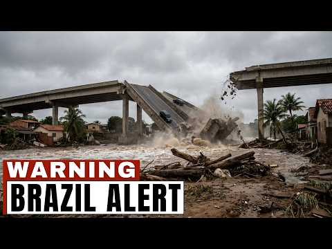 Shocking Footage Of Brazil's Ceará Flood Disaster — Hotel COLLAPSES, Highway SWALLOWS Cars, 2 DEAD