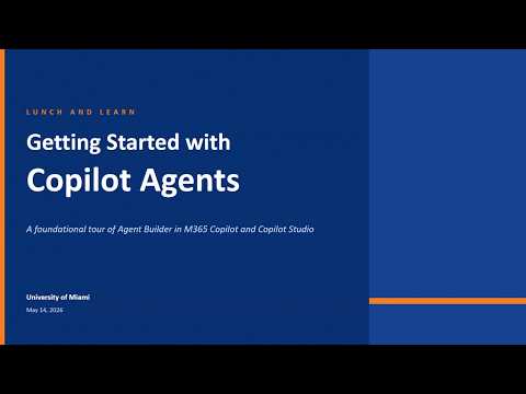 Lunch and Learn: Getting Started With Copilot Agent Workshops