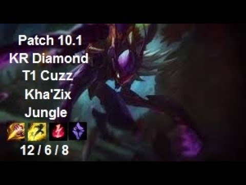 T1 Cuzz - Kha'Zix Jungle vs Elise - KR Diamond 2 - Patch 10.1