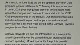 Carnival Cruise Ending VIFP Frequent Sailing Club: Goodbye Platinum and Diamond and Goodbye Me...