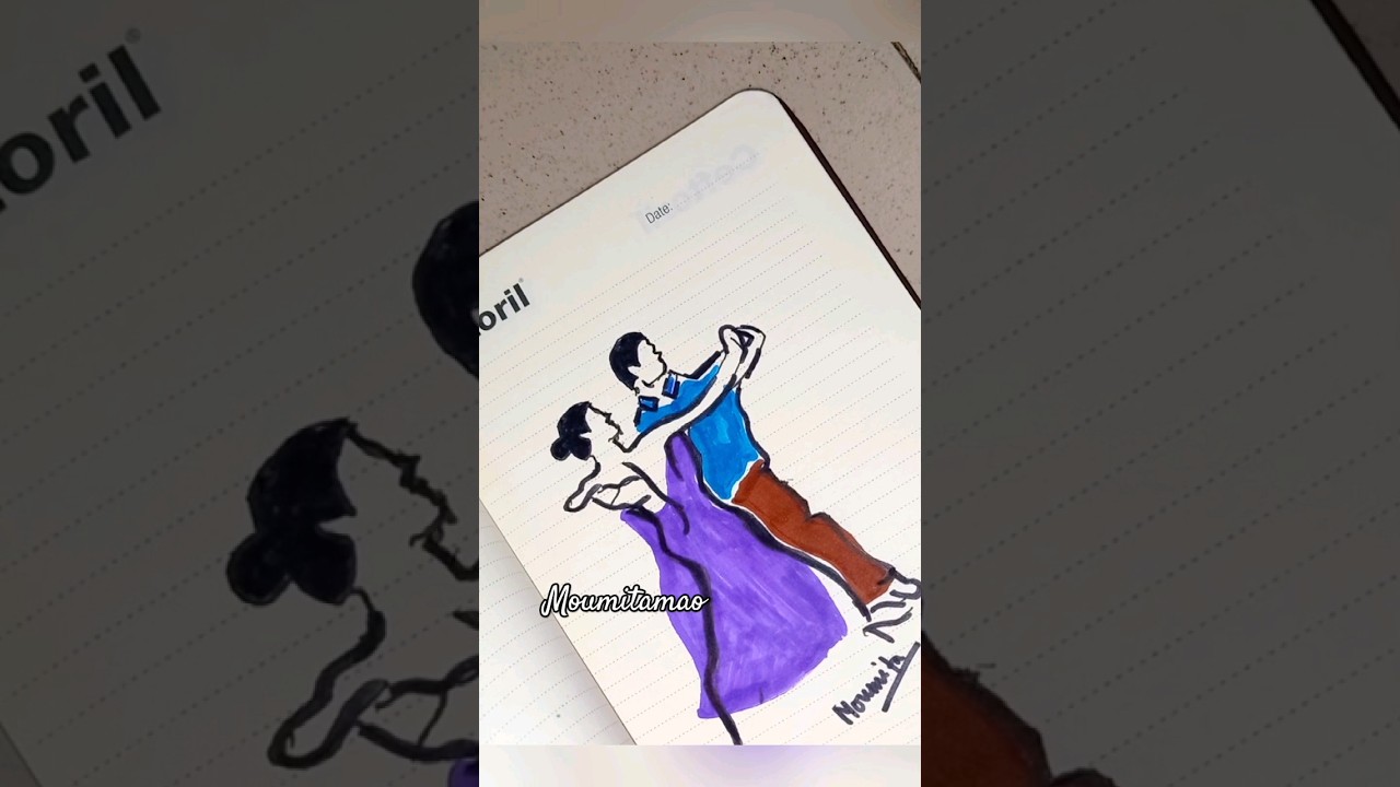 Dancing Couple Sketch 💃🕺♥️ #shorts