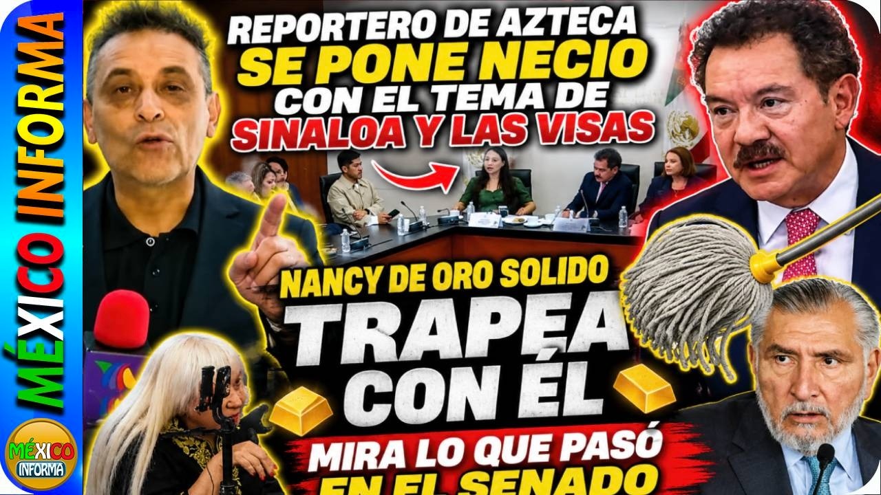 ¿LE QUITARON LA VISA A ADÁN? REPORTERO DE AZTECA SE PUSO NECIO Y NANCY LE DIO PARA LLEVAR.