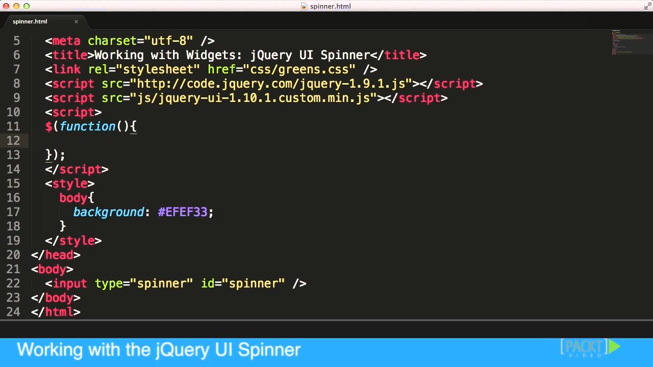 jQuery UI Development Tutorial: jQuery UI Spinner | packtpub.com