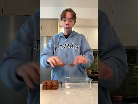 Making biscoff ice cream sandwiches