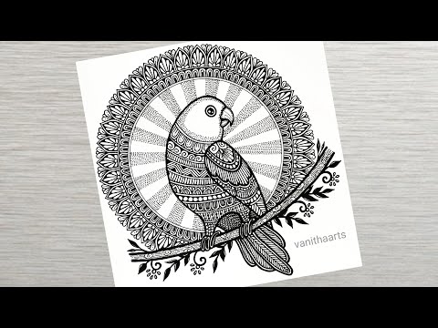 How to draw Mandala for Beginners Birds house mandala art Birds drawing stepbystep doodle art