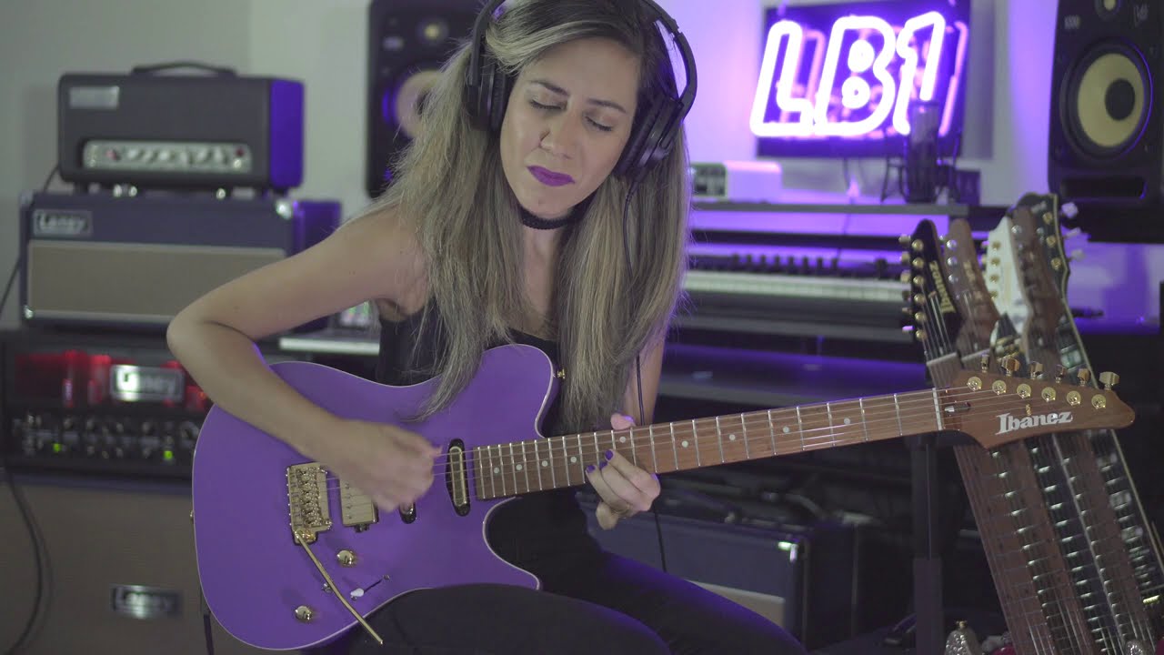 Ibanez Lari Basilio LB1 Signature Electric Guitar w/Case - Violet