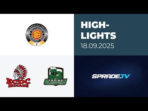 September 18, 2025 - Highlights - ECDC Memmingen Indians vs. Erding Gladiators