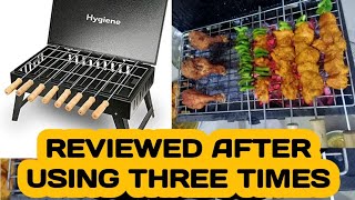 REVIEW AFTER USING 3 TIMES / Suitcase Charcoal Barbeque Grill Fish Chicken Tikka Scews Meat Barbeque