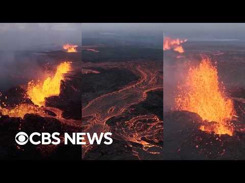 Watch: Volcanic eruptions in Iceland shoot burning lava into air