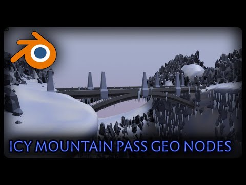 Icy Mountain Pass : #blender #geometrynode