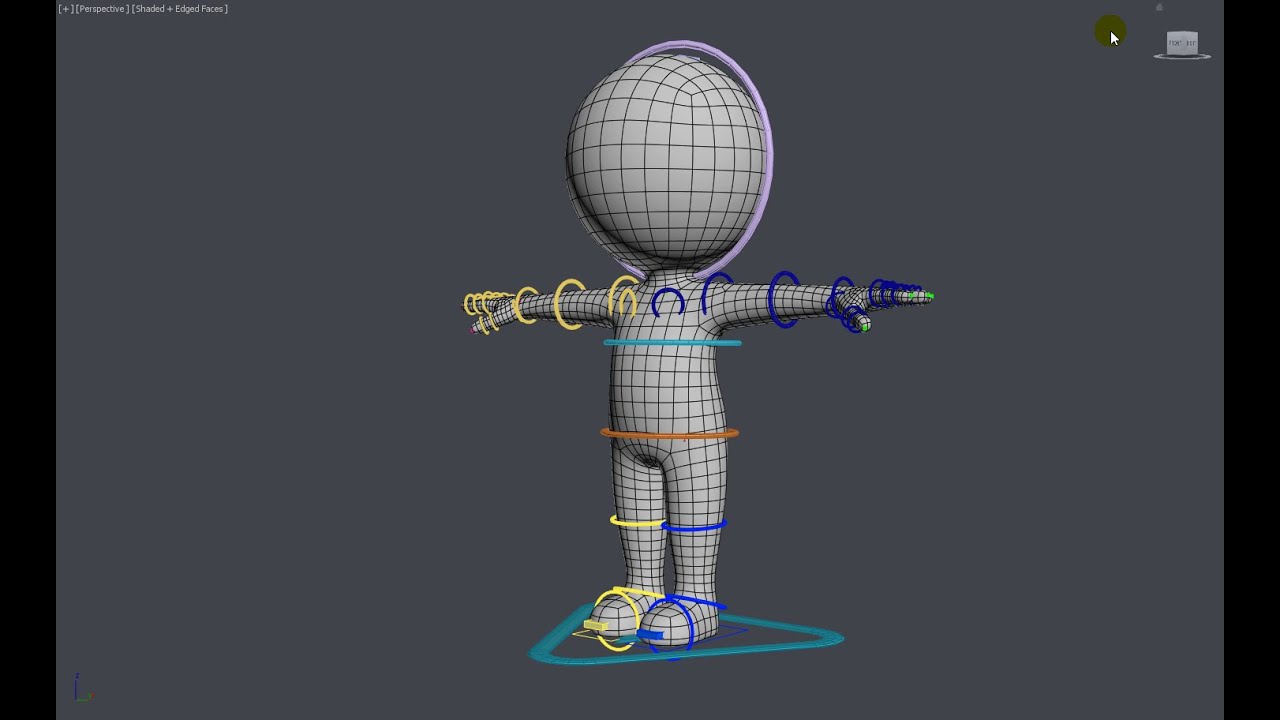Niedlicher Strichm&auml;nnchen im T-Pose-CAT-Rig 3D Modell
