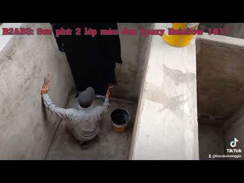 Quy trình chống thấm hồ cá Koi bằng sơn Epoxy Rainbow