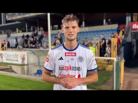 Krzysztof Cudowski zdobywca zwycięskiej bramki po meczu Wigry Suwałki 2:1 Pelikan Łowicz