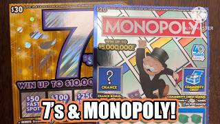 7’s & MONOPOLY! CA Scratchers