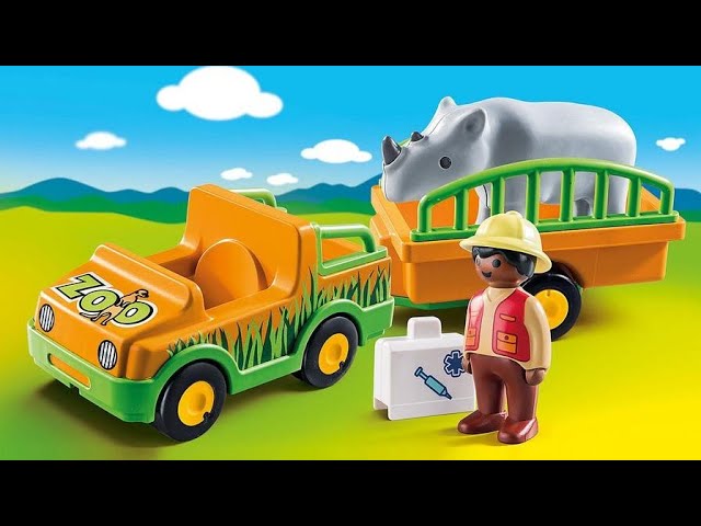 Vídeo relacionado con PLAYMOBIL 1,2,3 Vehículo Zoo Rinoceronte, Color Multicolor, Estándar (70182)