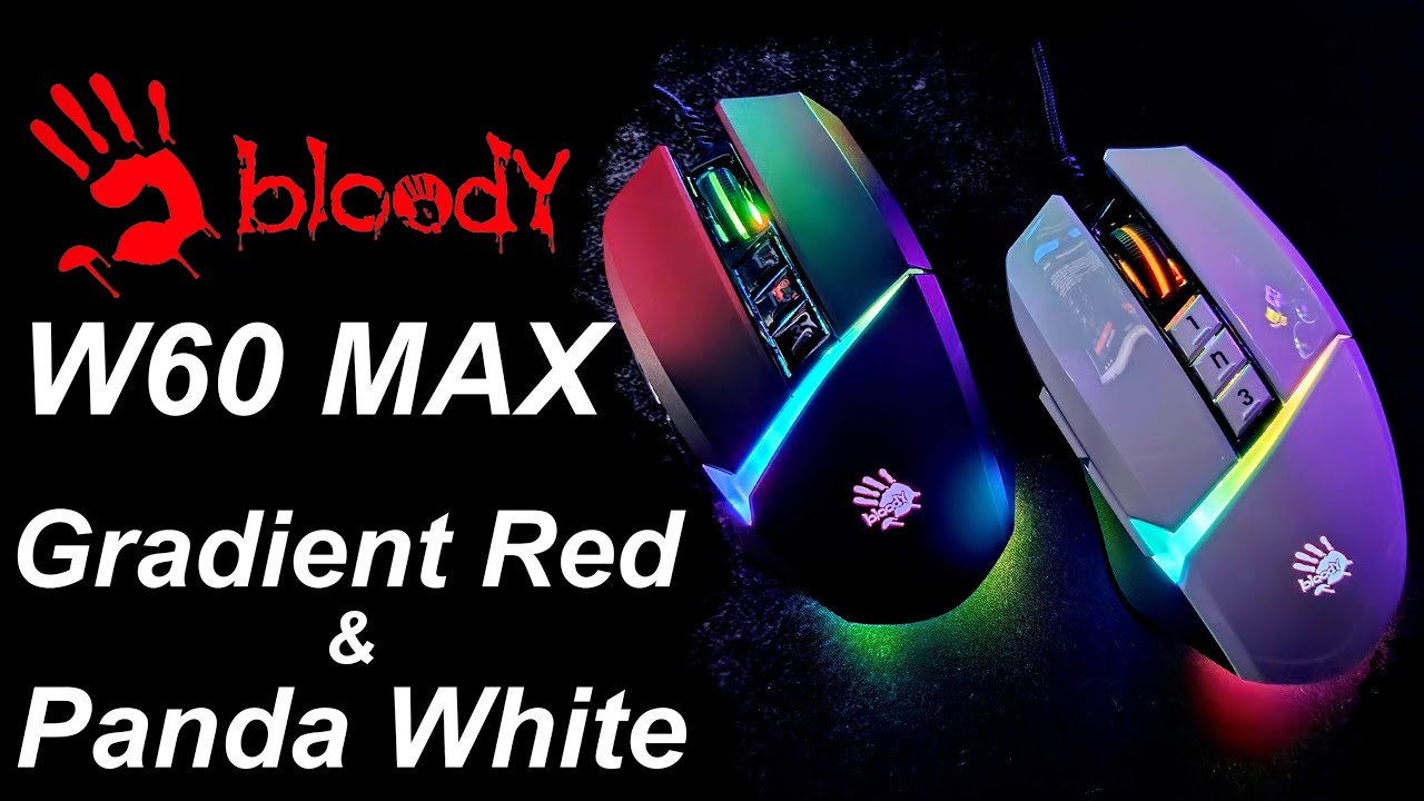 Миша ігрова A4Tech W60 Max Bloody, колір білий+чорний, активоване ПЗ Bloody