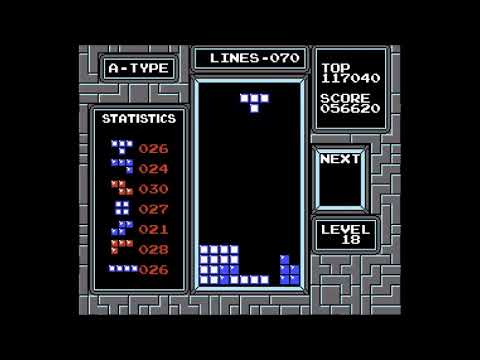 [NES Tetris] No Next Box Level 18, transition, 131 lines