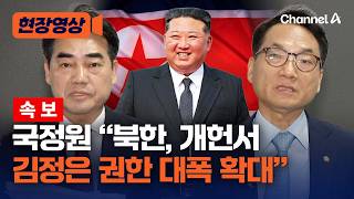 [속보] 국정원 김정은 권한 대폭 확대…핵 무력 지휘권 명기 [현장영상] / 채널A