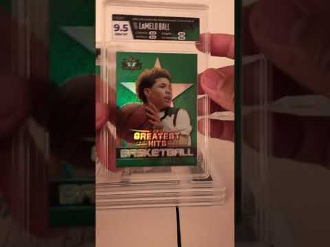 2018 Leaf Valiant Greatest Hits Lamelo Ball prismatic green HGA grading reveal