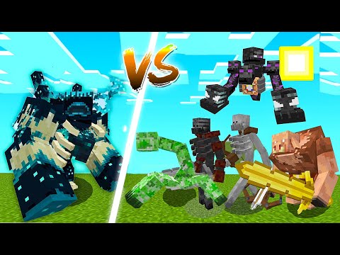 Mutant Warden VS Mutant Mobs Fight in MInecraft