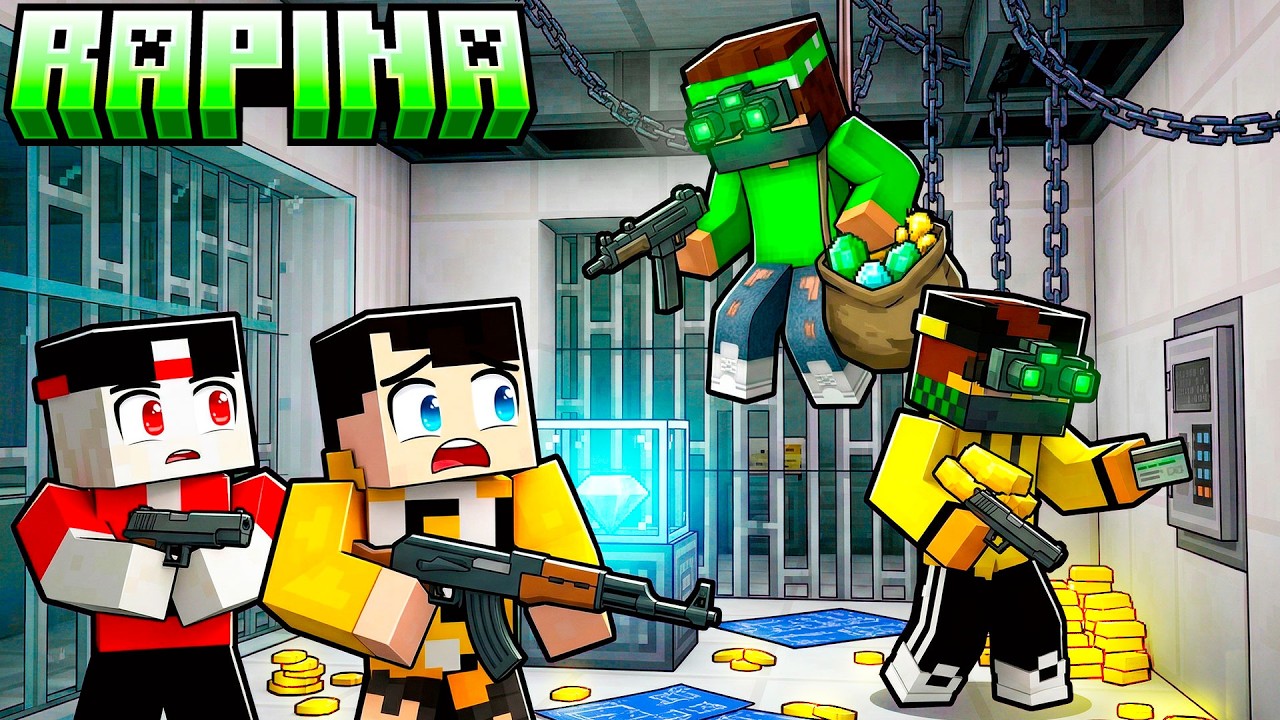 RAPINA 2vs3 - GUARDIE vs LADRI - RUBA 1.000.000€ - MARCY NICO VS LOCO ZEYXON BADDI- MINECRAFT ITA