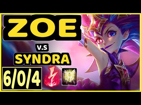 PEKIN WOOF (ZOE) vs SYNDRA - 6/0/4 KDA MID GAMEPLAY - NA Ranked DIAMOND