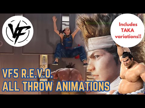VIRTUA FIGHTER 5 R.E.V.O | All Throw Animations including TAKA variations.