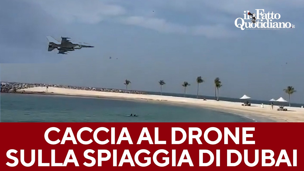 Dubai, jet intercetta il drone iraniano: l'attacco nel cielo sopra la spiaggia con i turisti