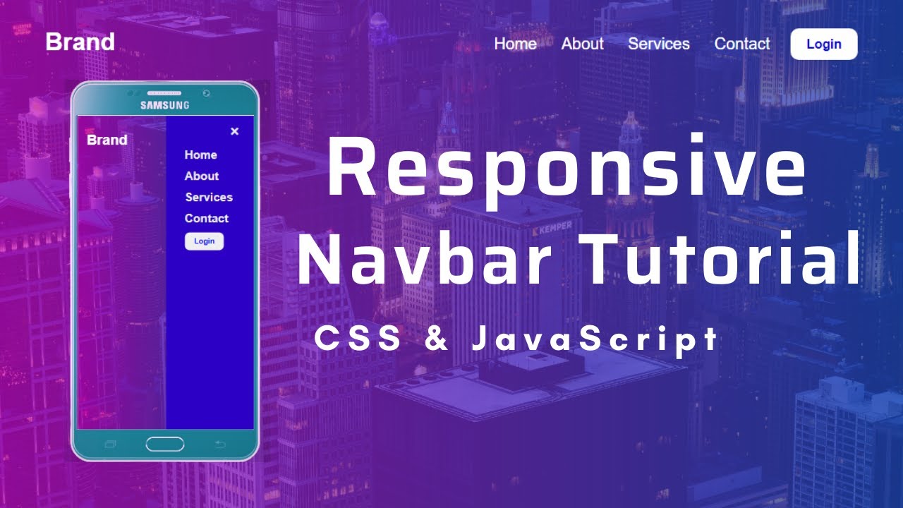 Responsive Side Navigation Bar in HTML CSS javascript | Responsive Sidebar Menu for Mobile
