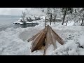Hot Tent Camping In CRAZY Blizzard Rescuing Trapped Drivers Almost Getting Trapped My Self