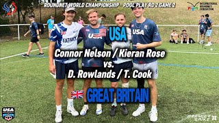 Roundnet World Championships 2026 - Pool Play Game 6 - USA - Nelson/Rose vs GBR - Cook/Rowlands