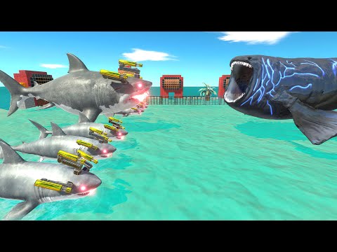 Aquatics Battle - Mutant Megalodon VS The Bloop - Animal Revolt Battle Simulator